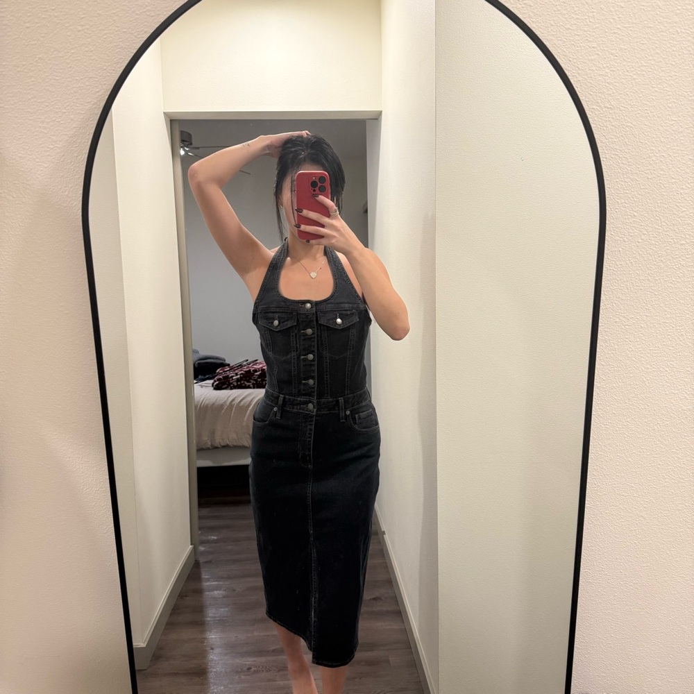 Universal Thread Black Denim Midi Dress